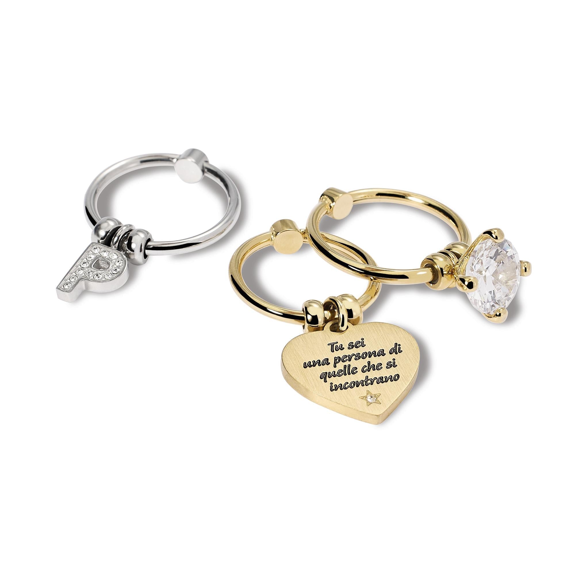 Anello componibile in acciaio misura 14
