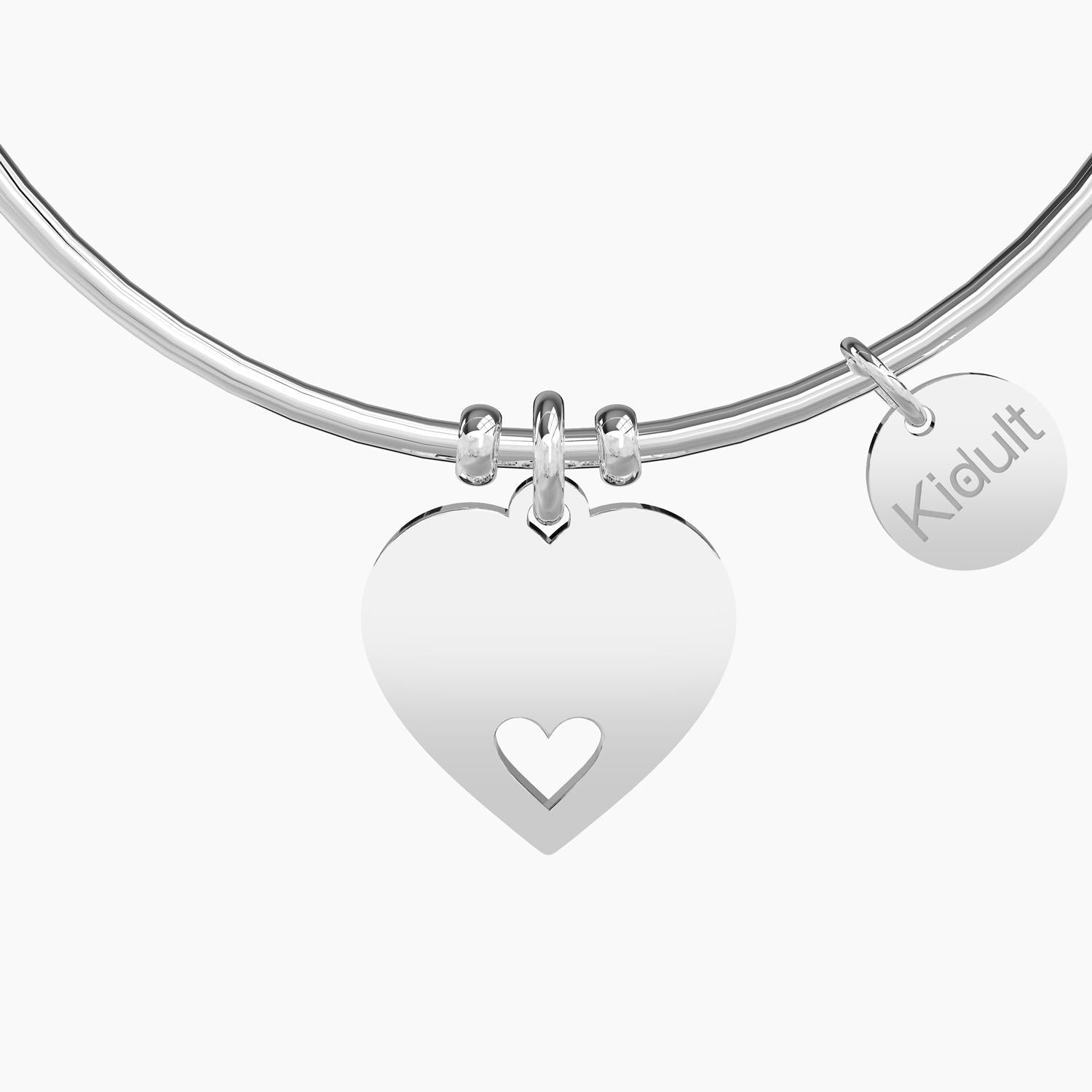 Bangle con ciondolo Grazie di cuore