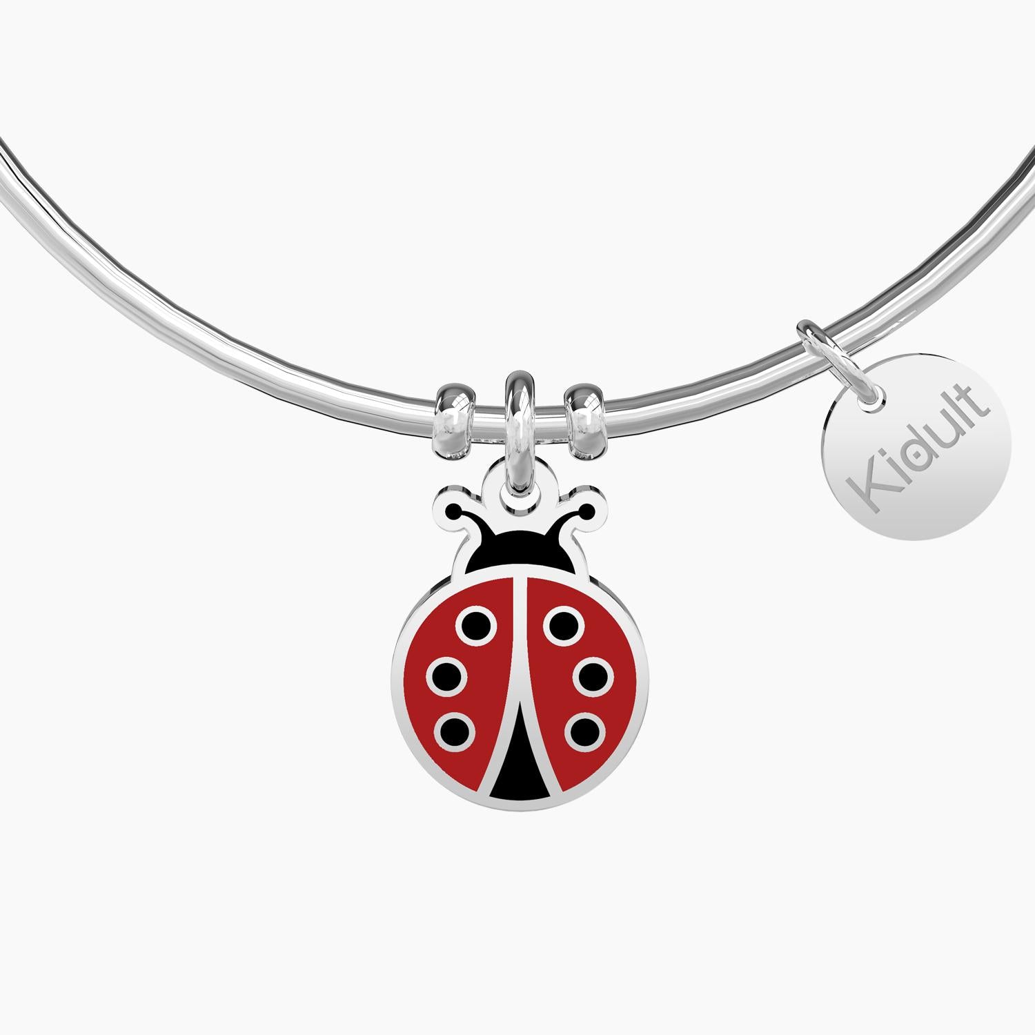 Bracciale rigido con ciondolo coccinella