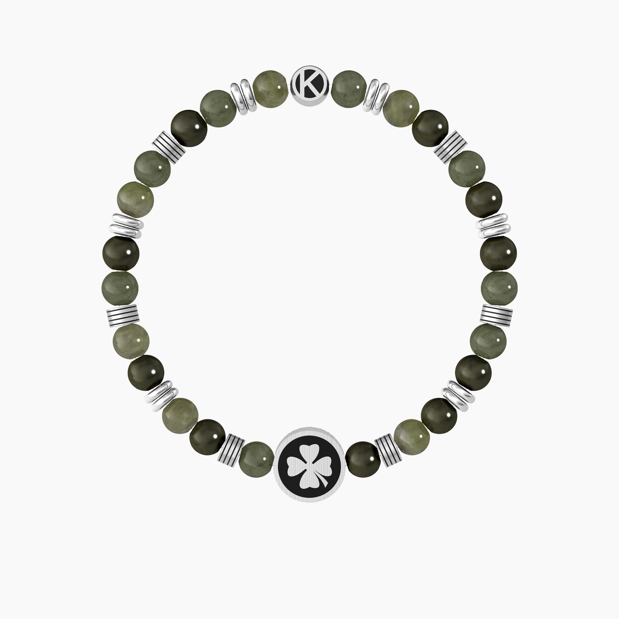 Bracciale elastico da uomo con Quadrifoglio