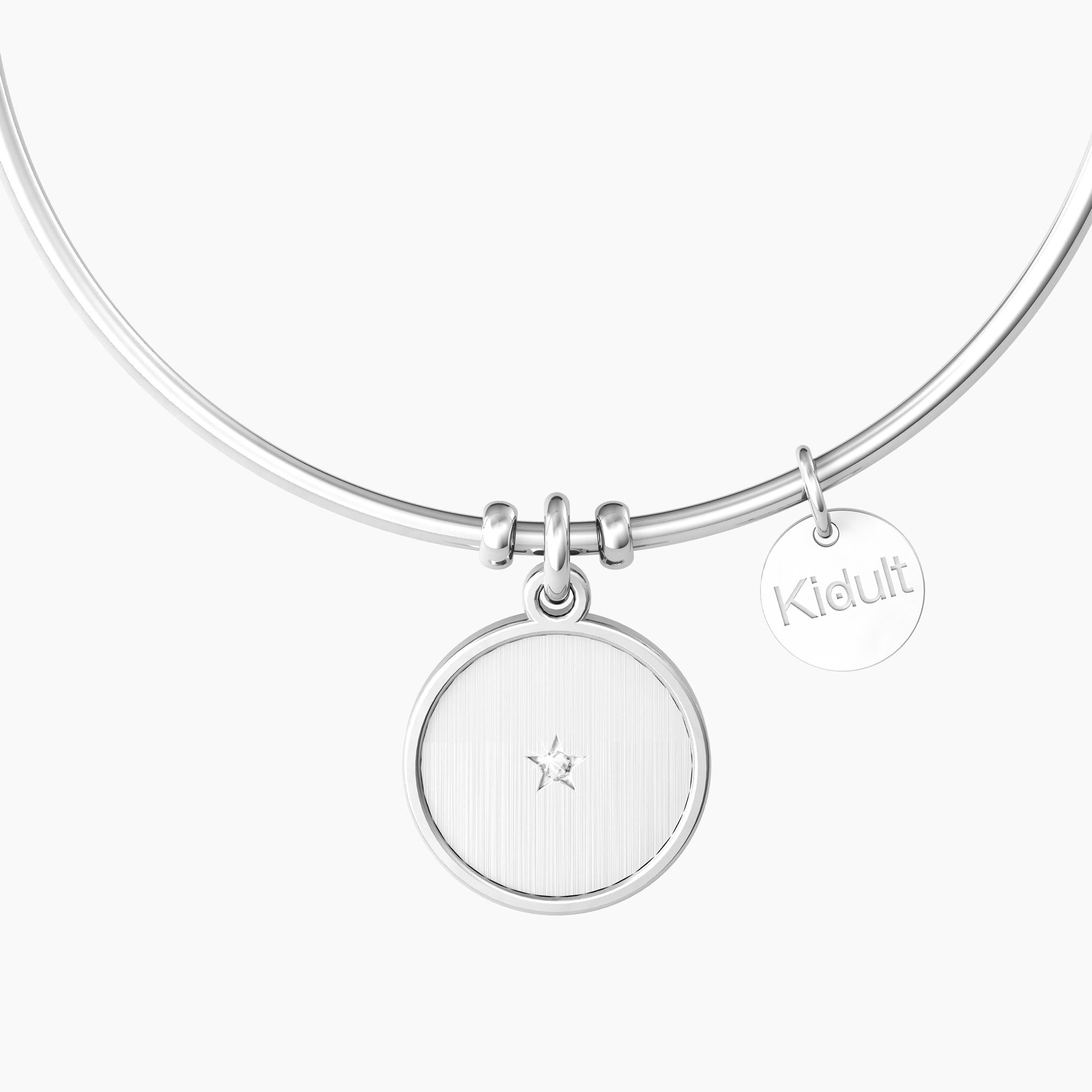 Bracciale rigido con frase e punto luce