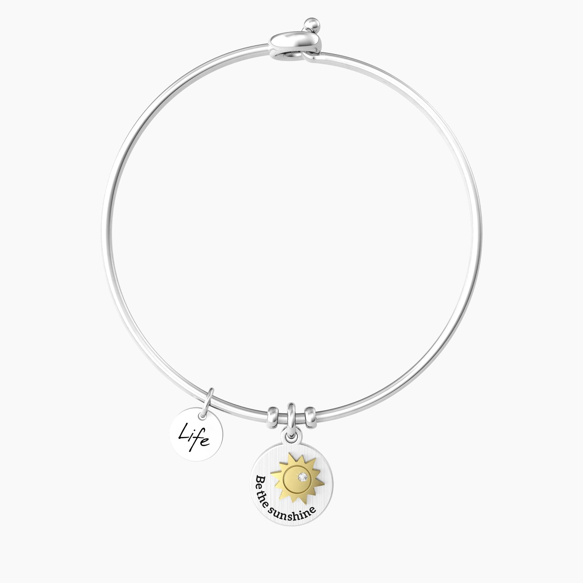 Bracciale rigido con ciondolo sole