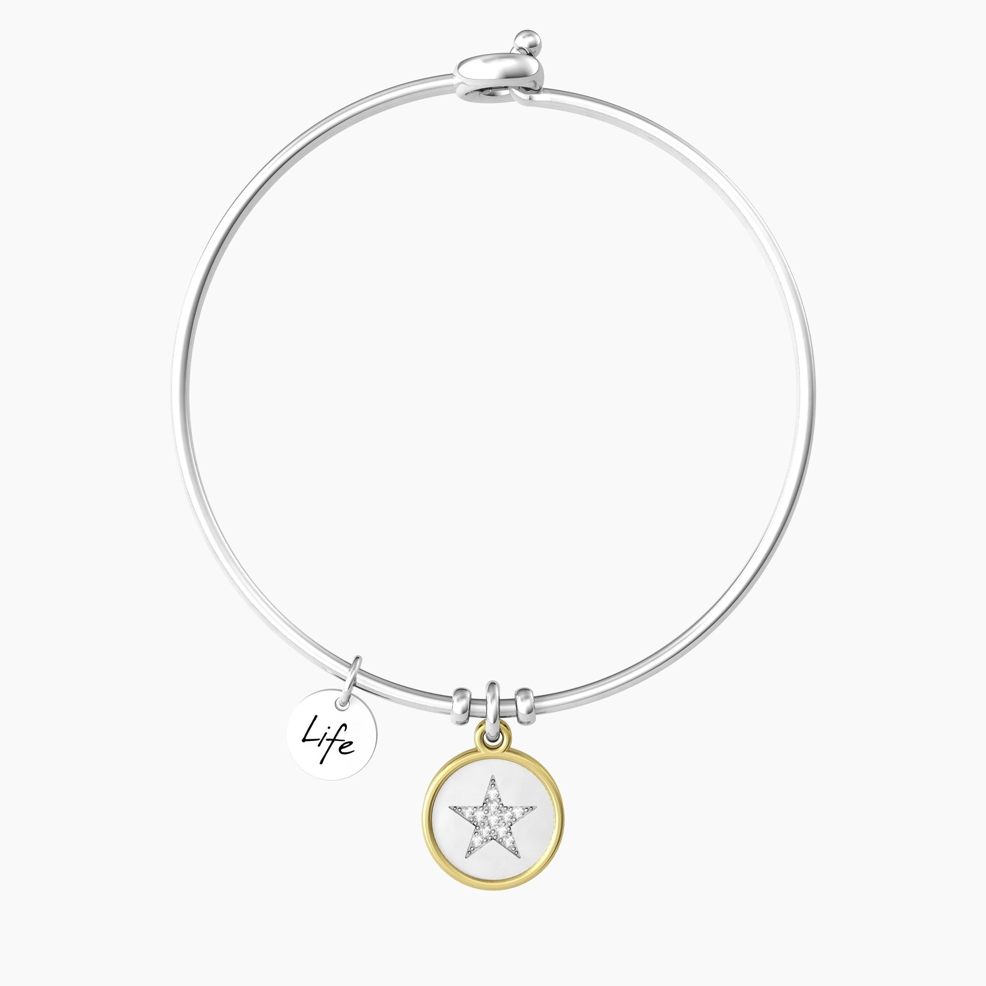 Bracciale rigido donna con ciondolo stella
