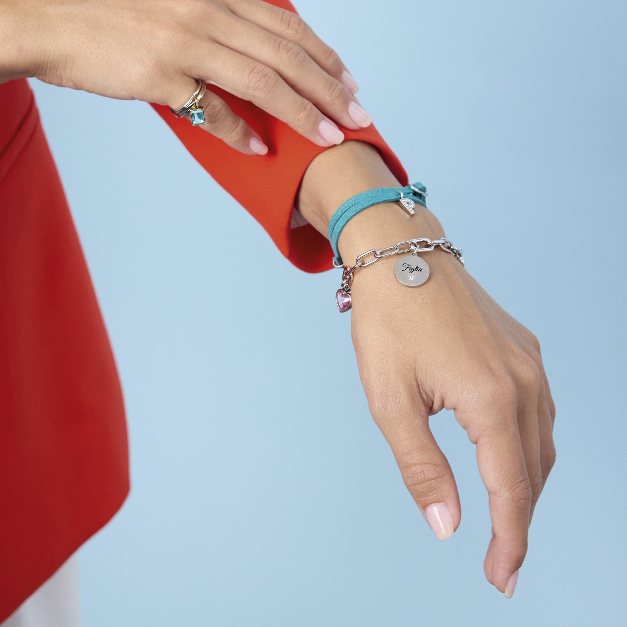 Bracciale in acciaio componibile maglia larga