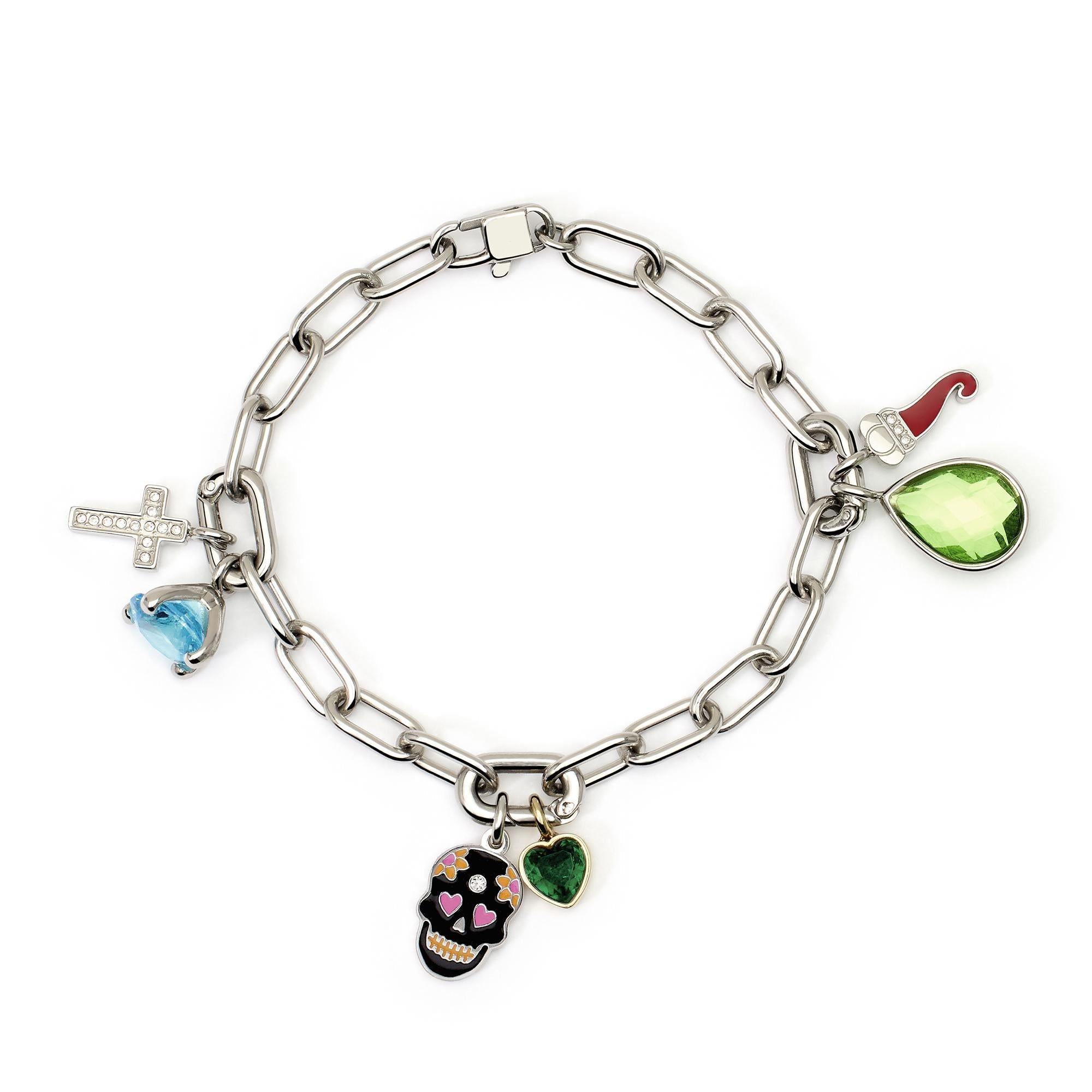 Bracciale in acciaio componibile maglia larga