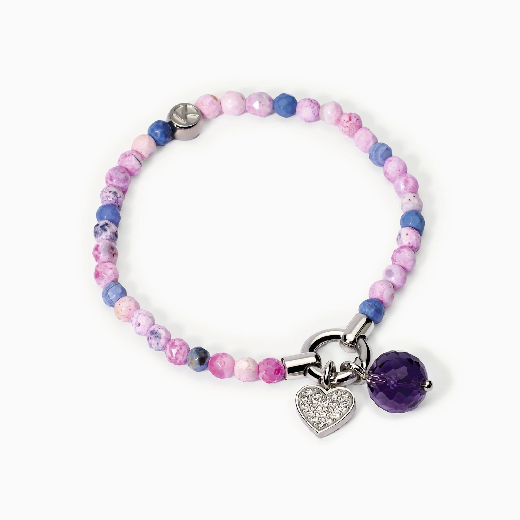 Bracciale componibile donna con agata rosa