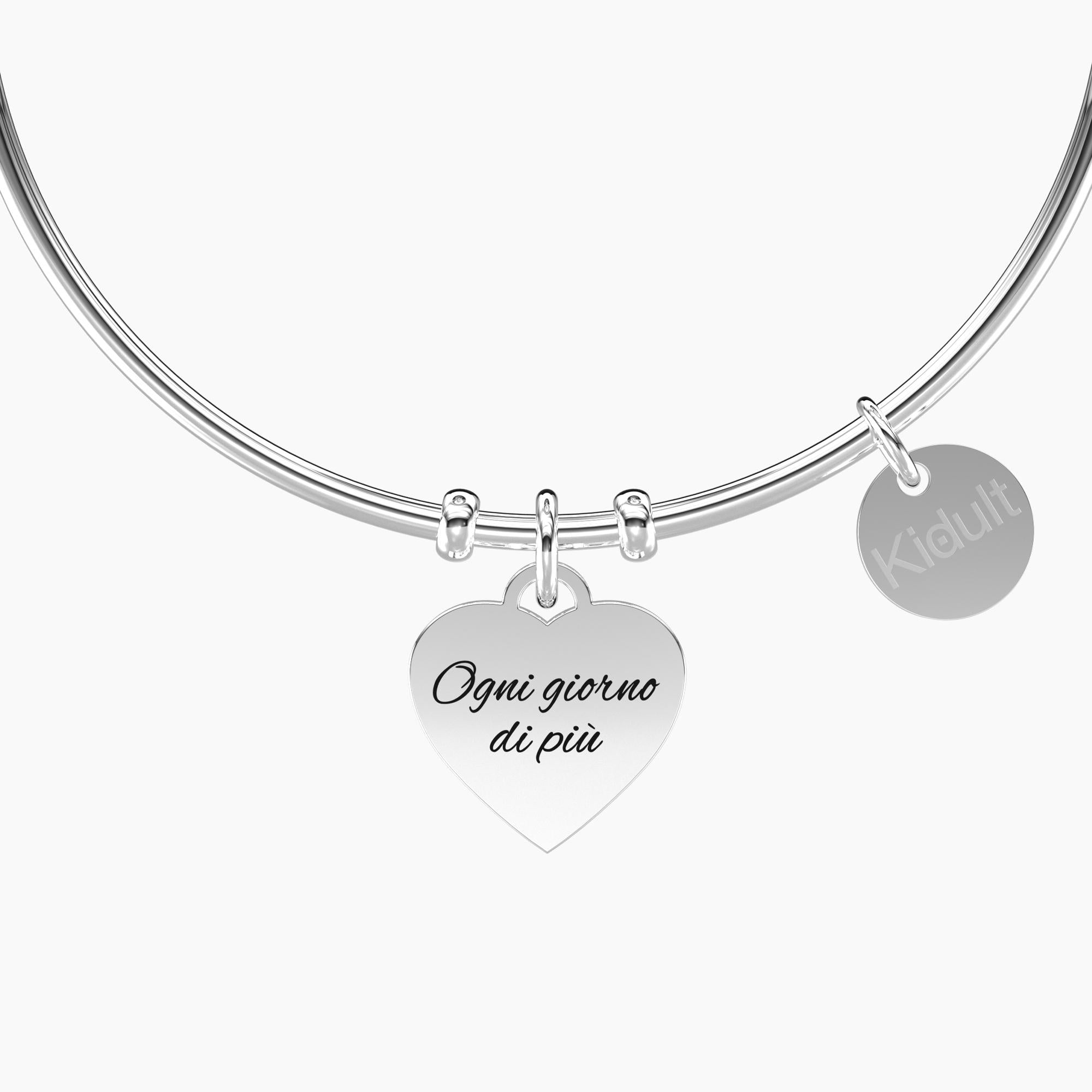 Bracciale rigido donna con ciondolo cuore