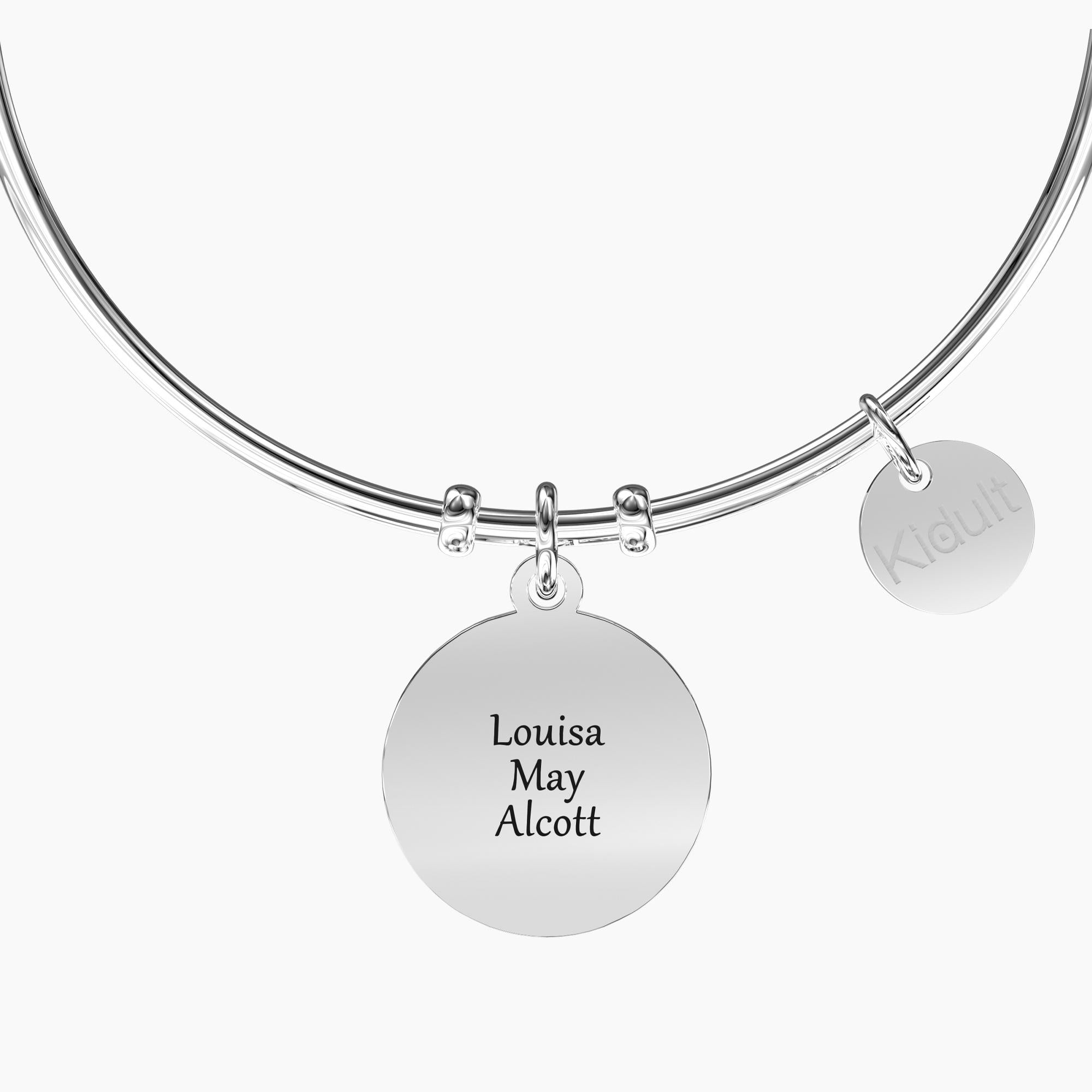 Bracciale rigido con ciondolo e scritta