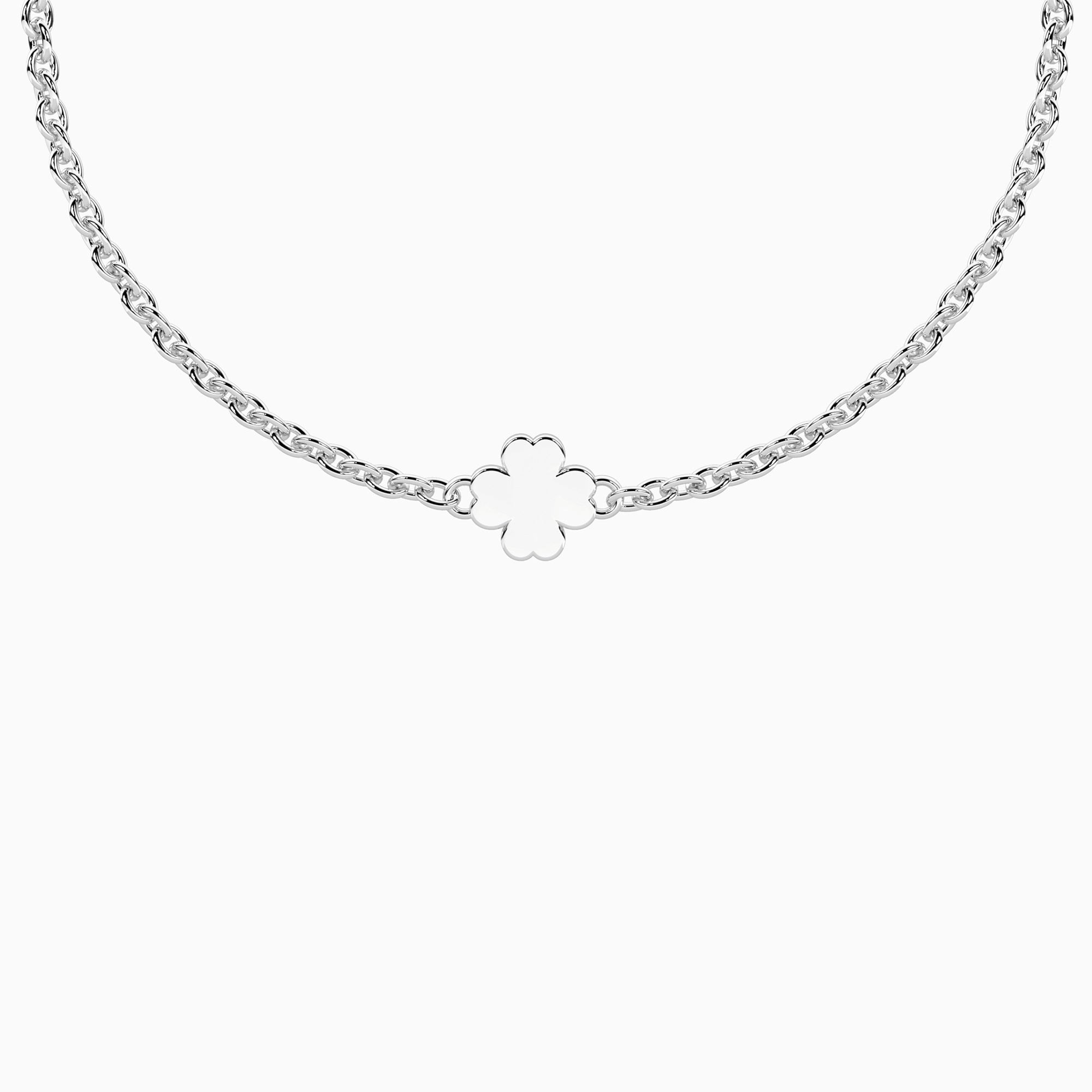 Bracciale infinity con quadrifoglio
