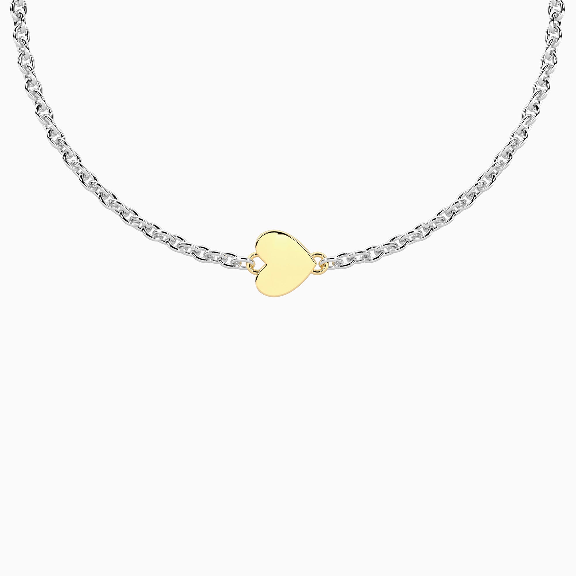 Bracciale infinity con cuore 9 carati