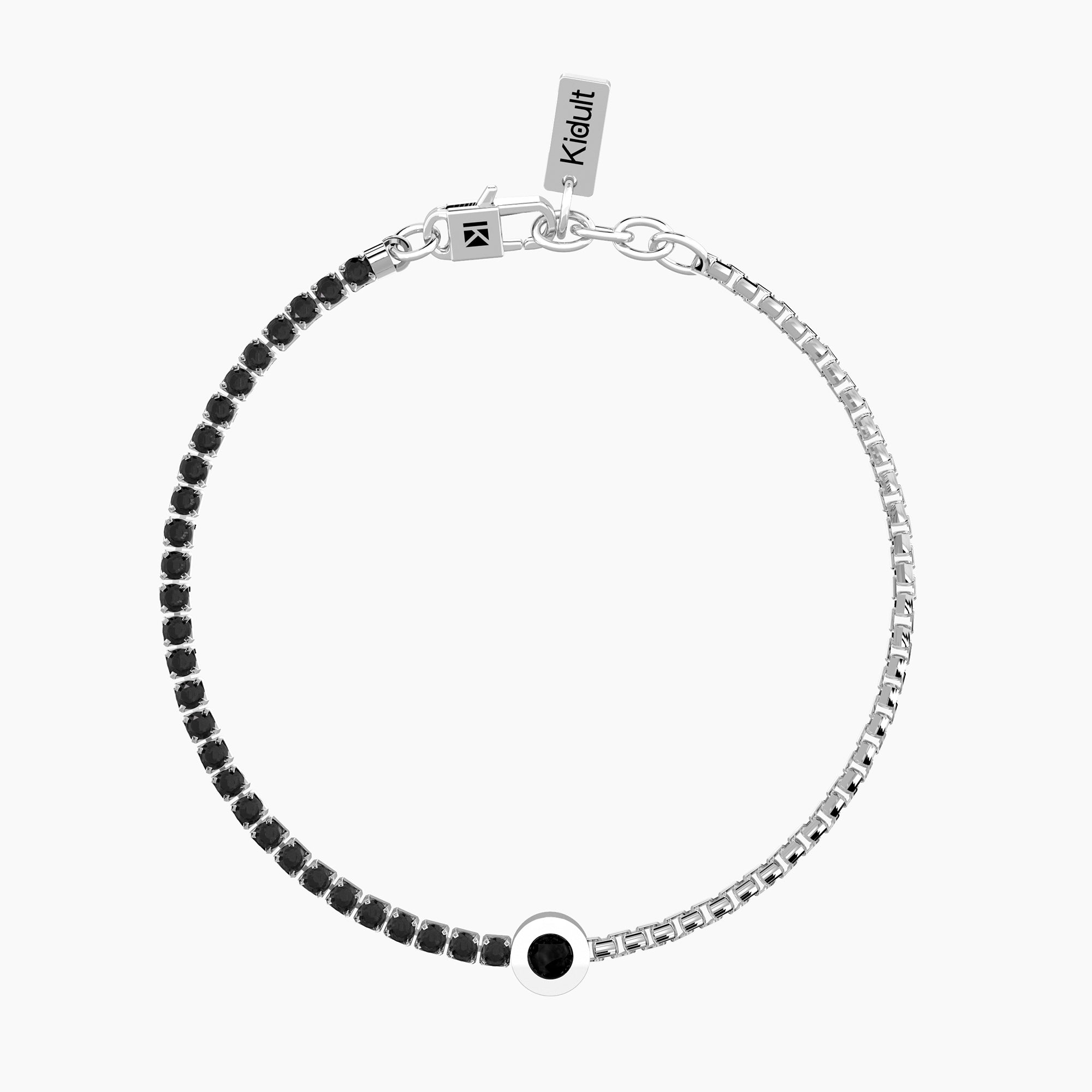 Bracciale tennis uomo in acciaio e zirconi