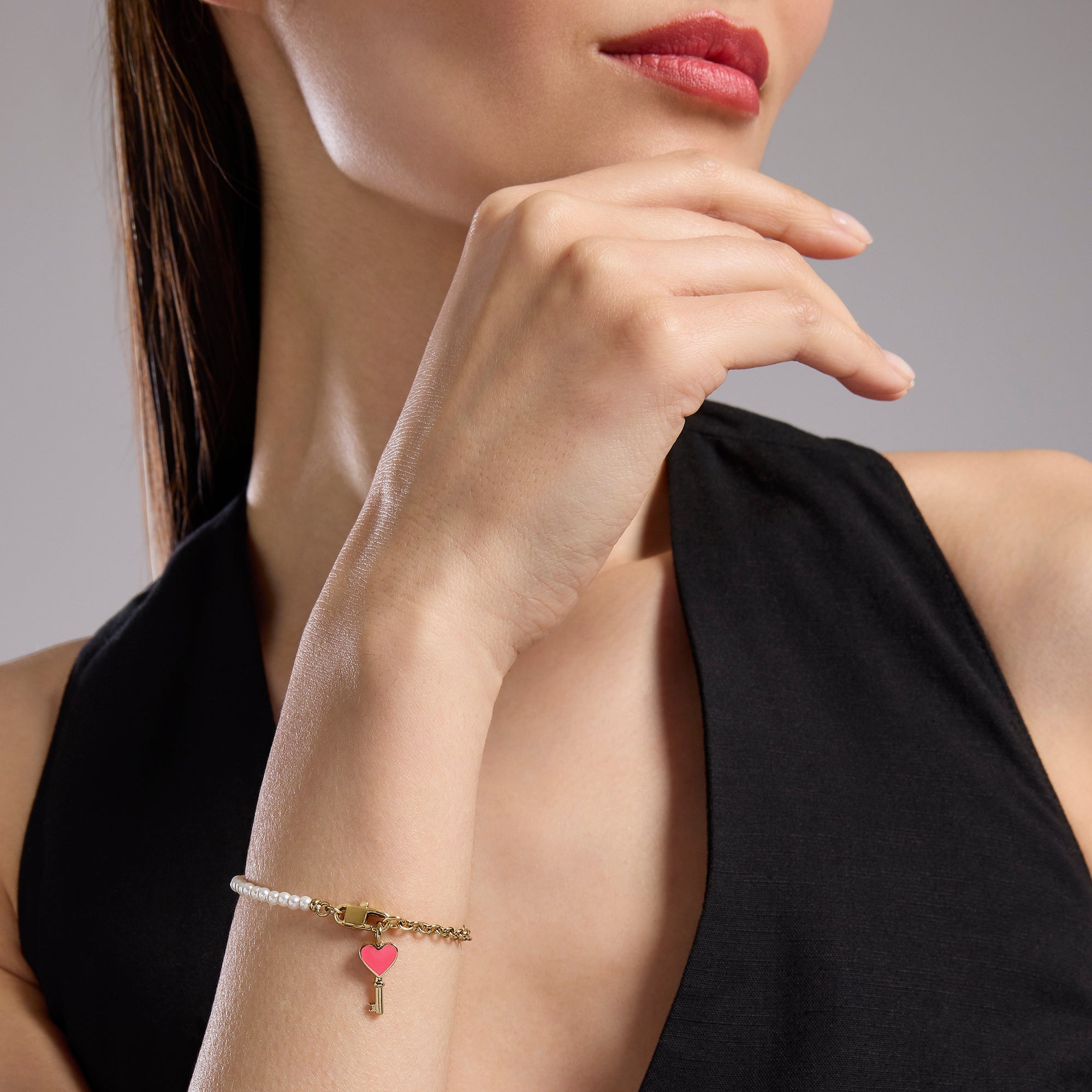 Bracciale componibile dorato con perle conchiglia