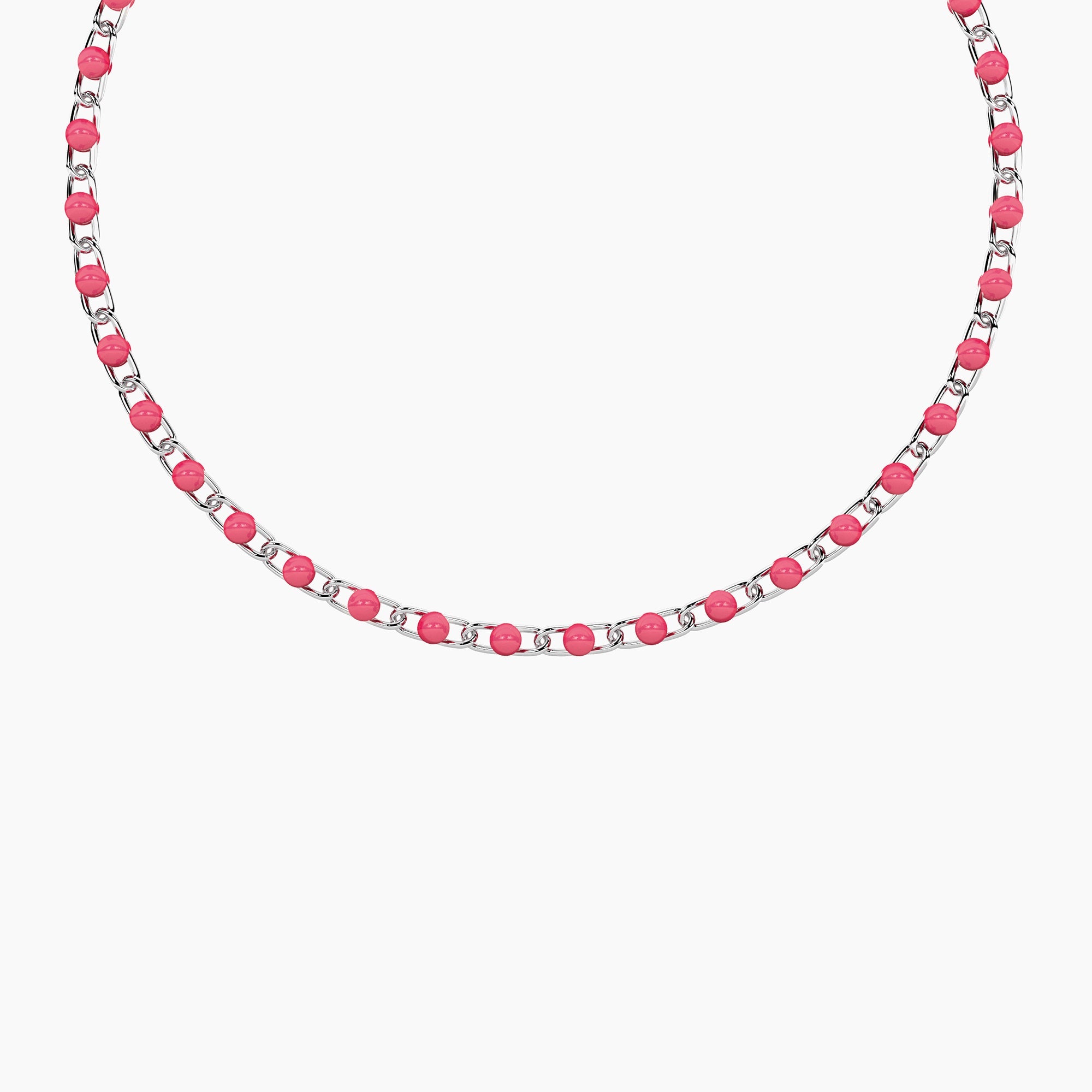 Bracciale componibile rosa in acciaio argentato