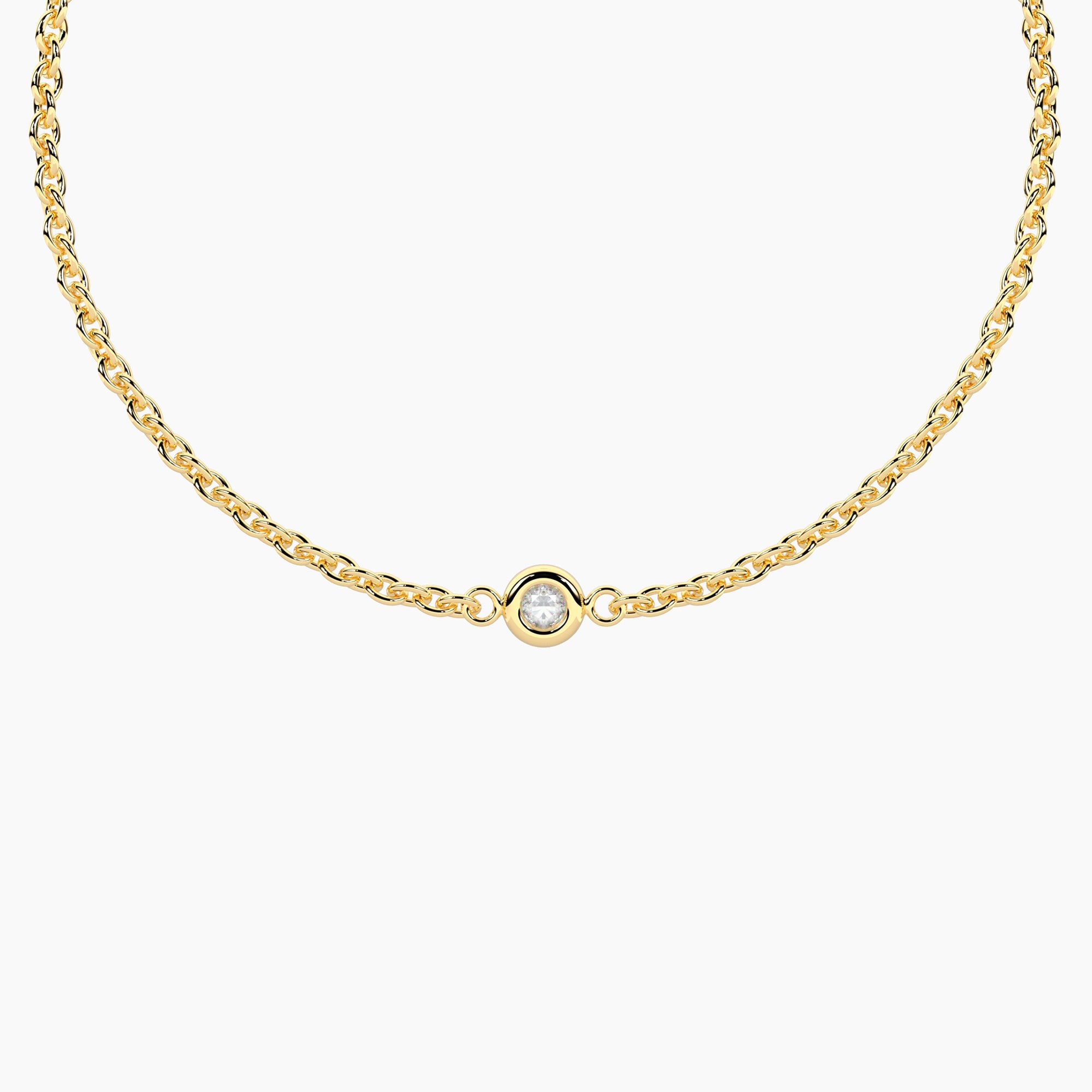 Bracciale infinity in acciaio dorato con diamante lab-grown