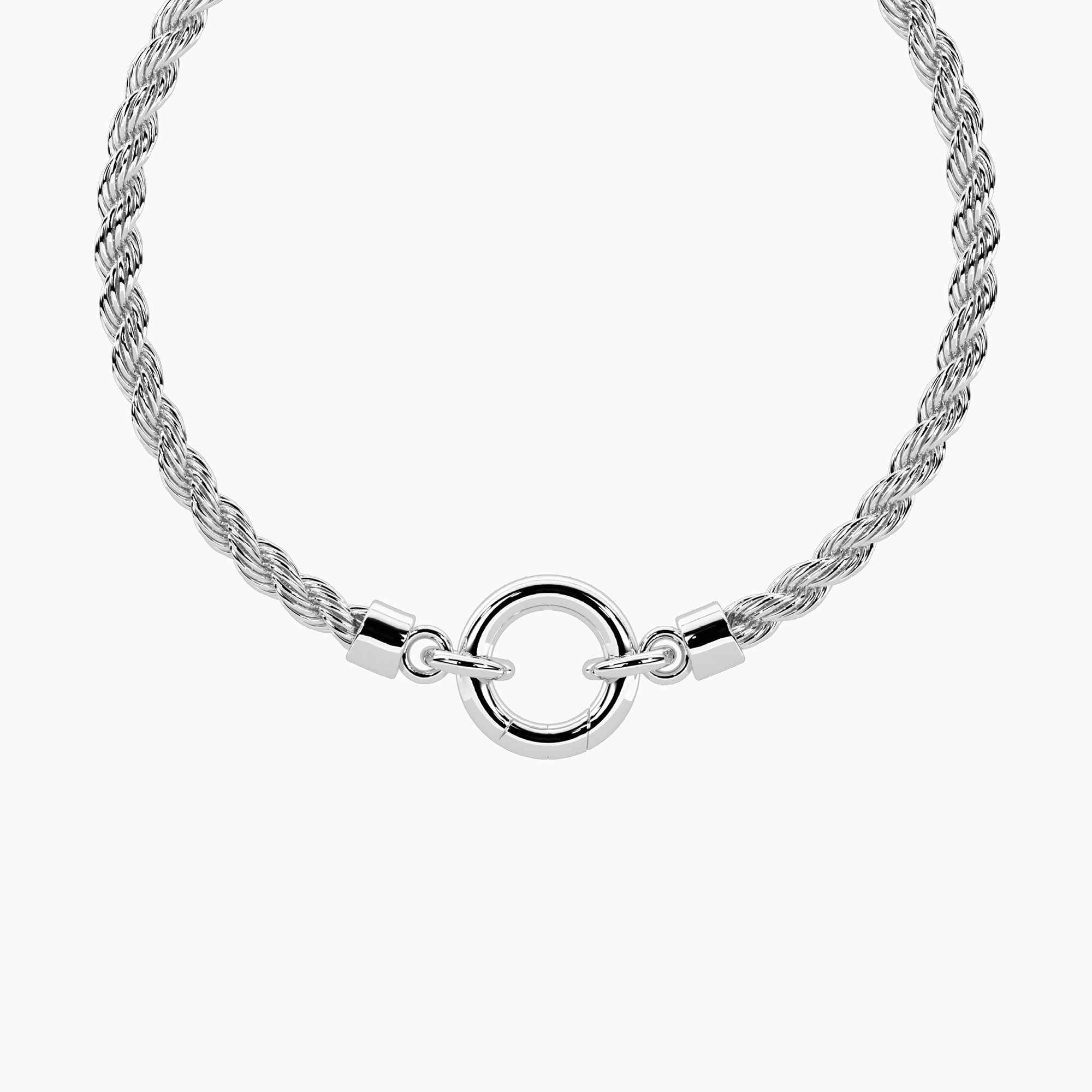 Bracciale componibile con catena corda in acciaio