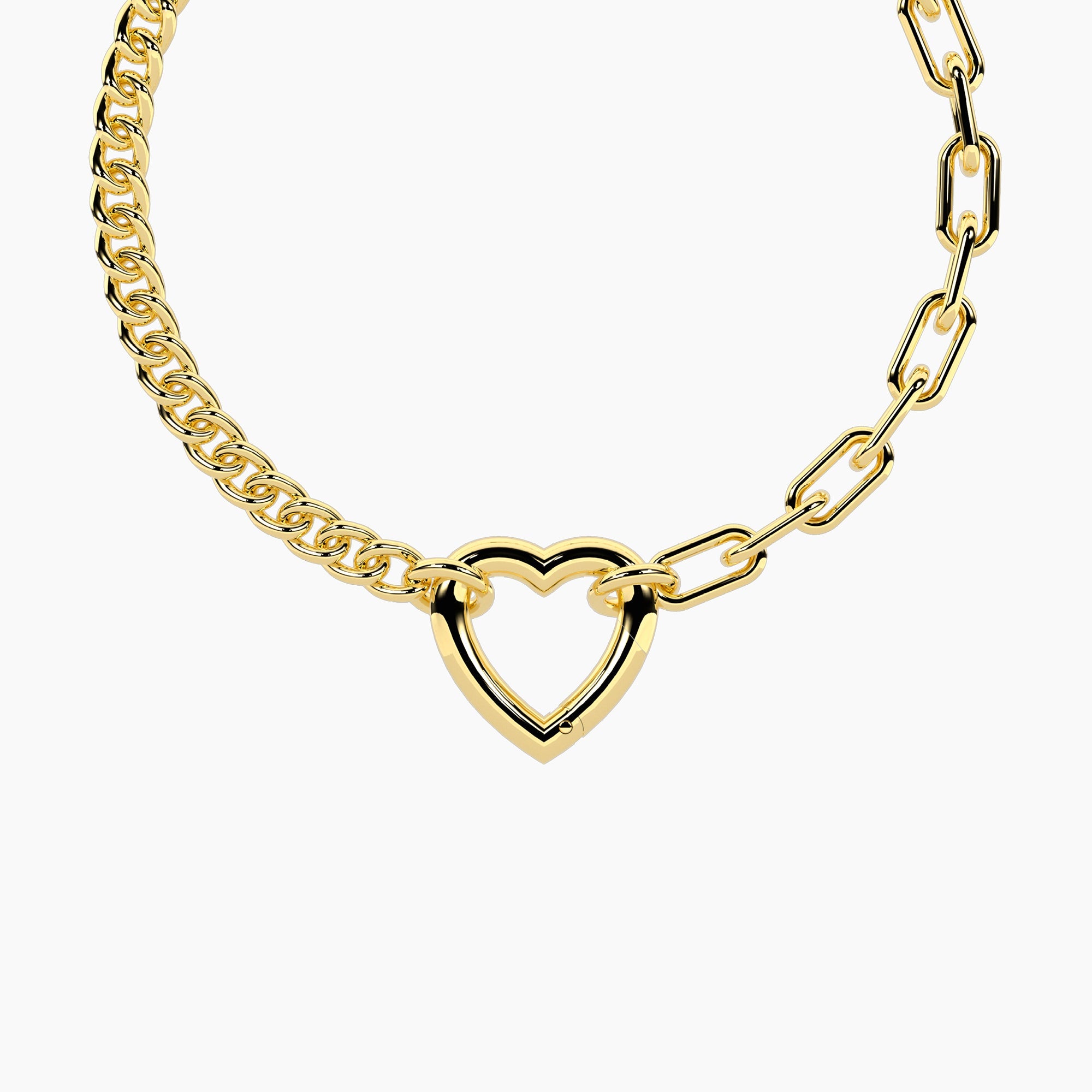 Bracciale componibile con catena groumette e a maglie allungate in acciaio dorato