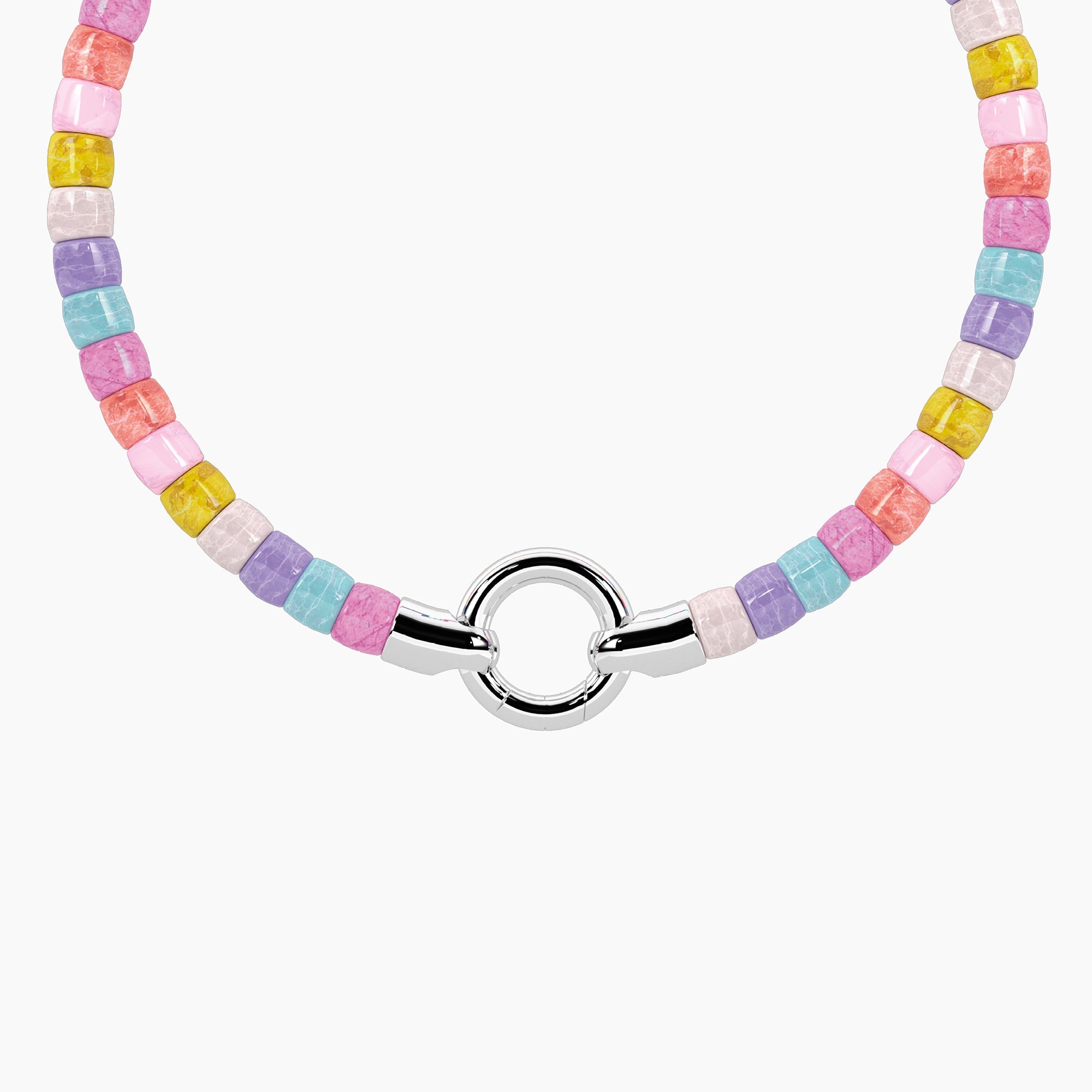 Bracciale componibile con conchiglie multicolor striate
