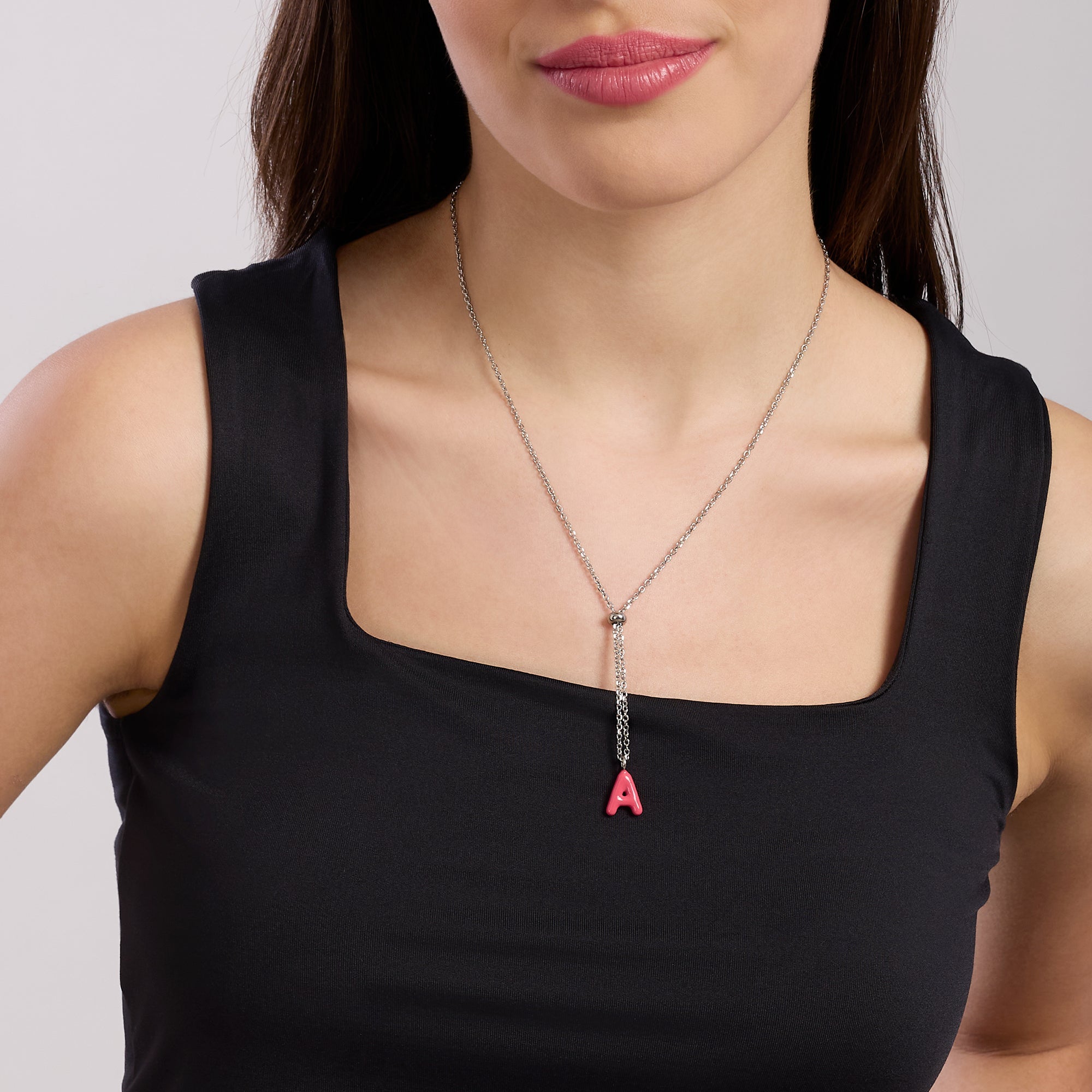 Collana componibile in acciaio con catena diamantata