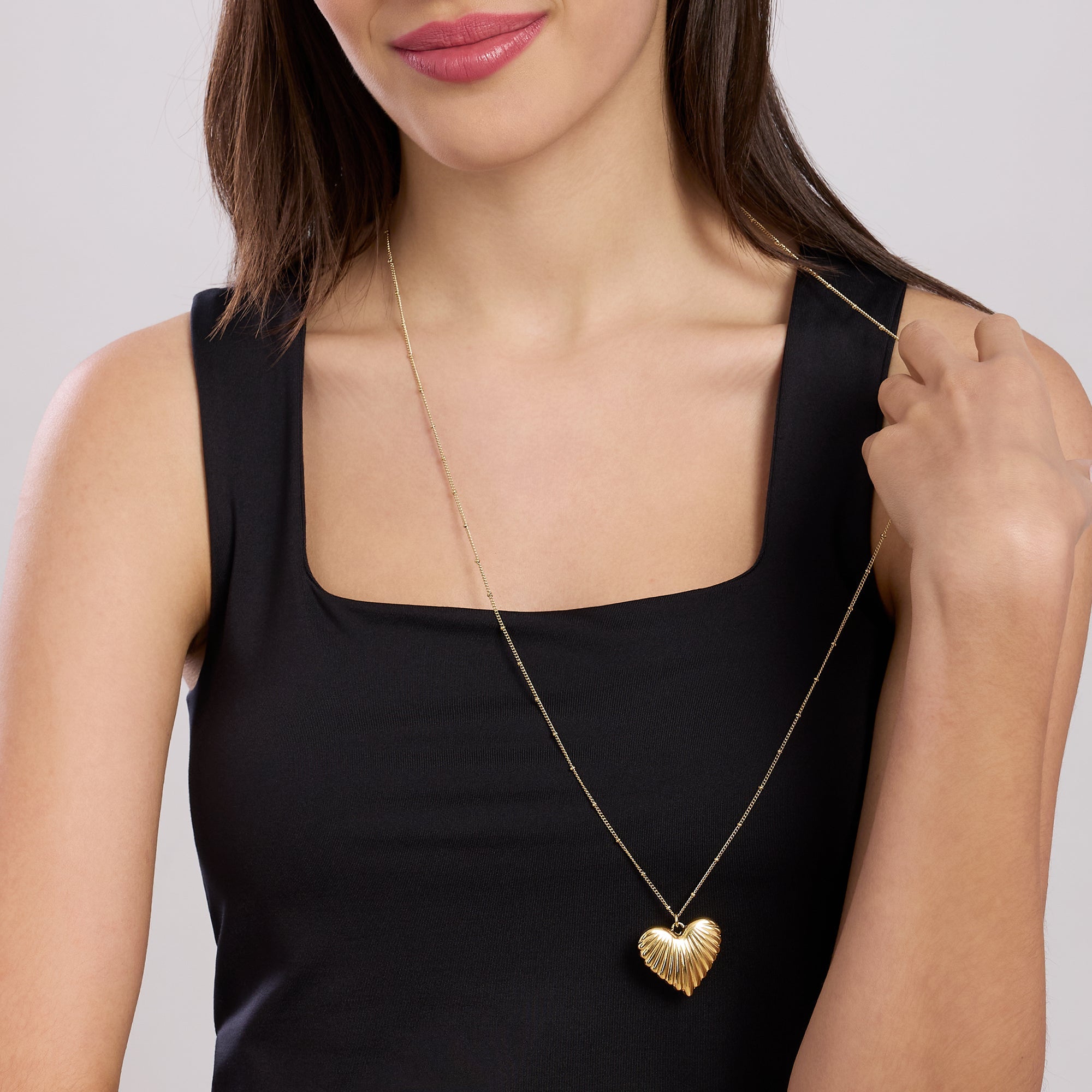 Collana componibile in acciaio dorato con catena groumette