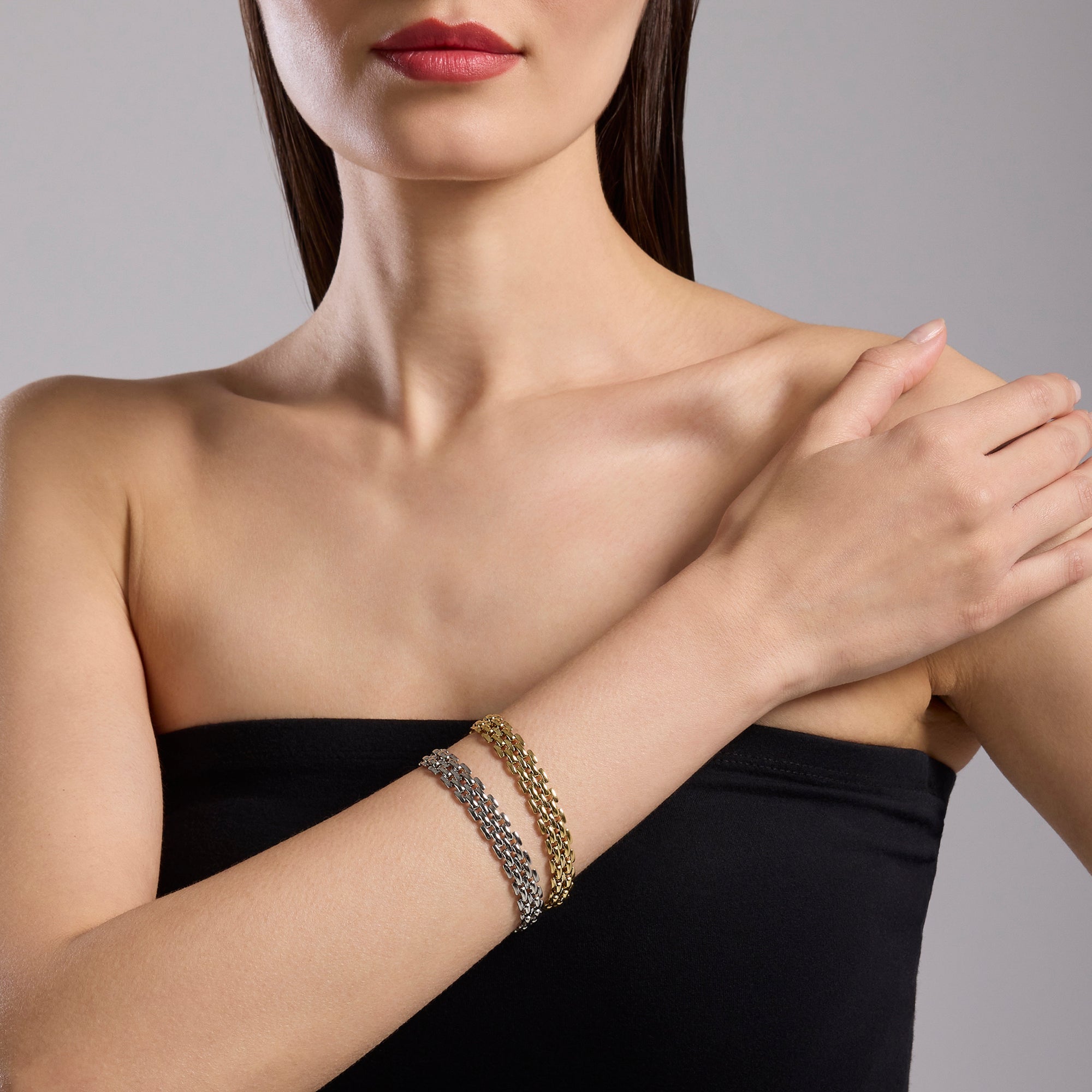 Bracciale a catena donna in acciaio argentato