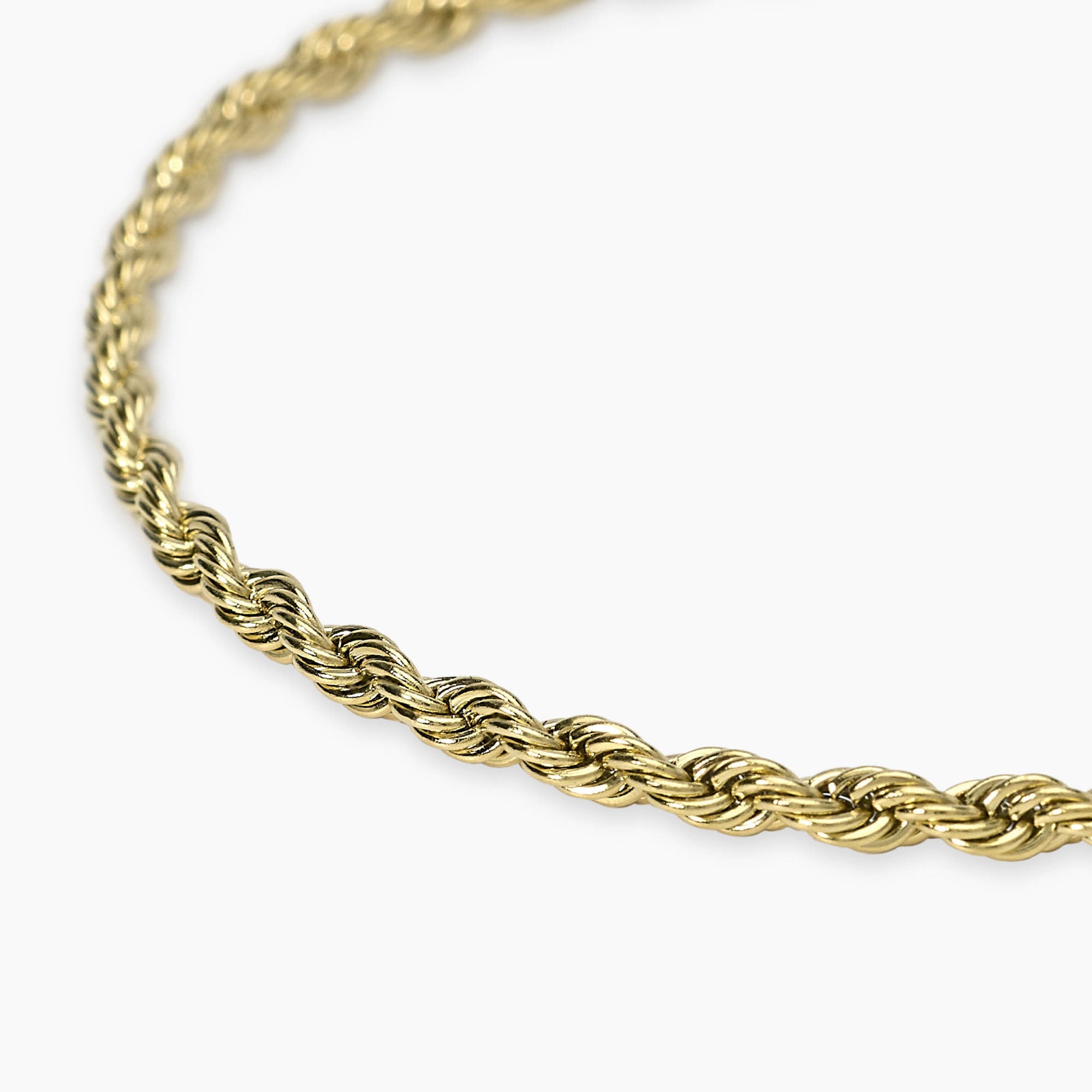 Bracciale con catena corda in acciaio dorato