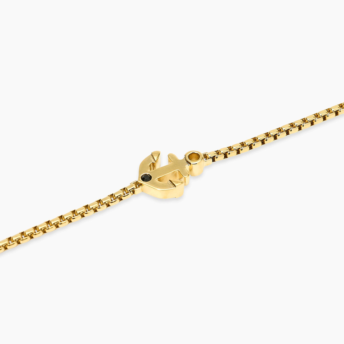 Golden steel bracelet with anchor