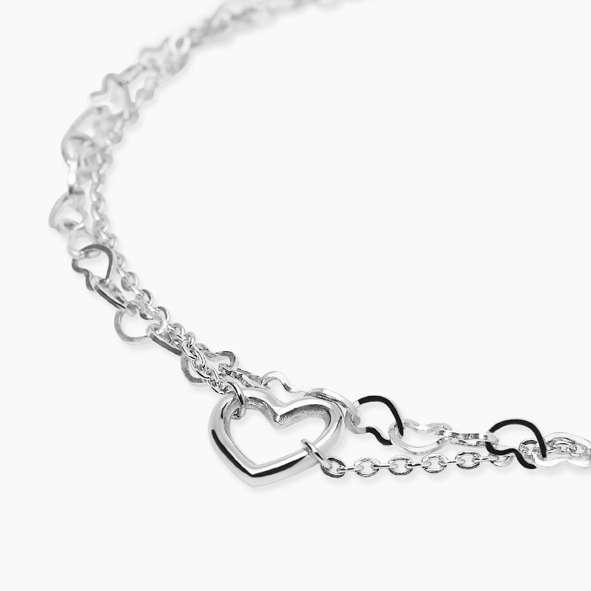 Bracciale doppia catena e cuore