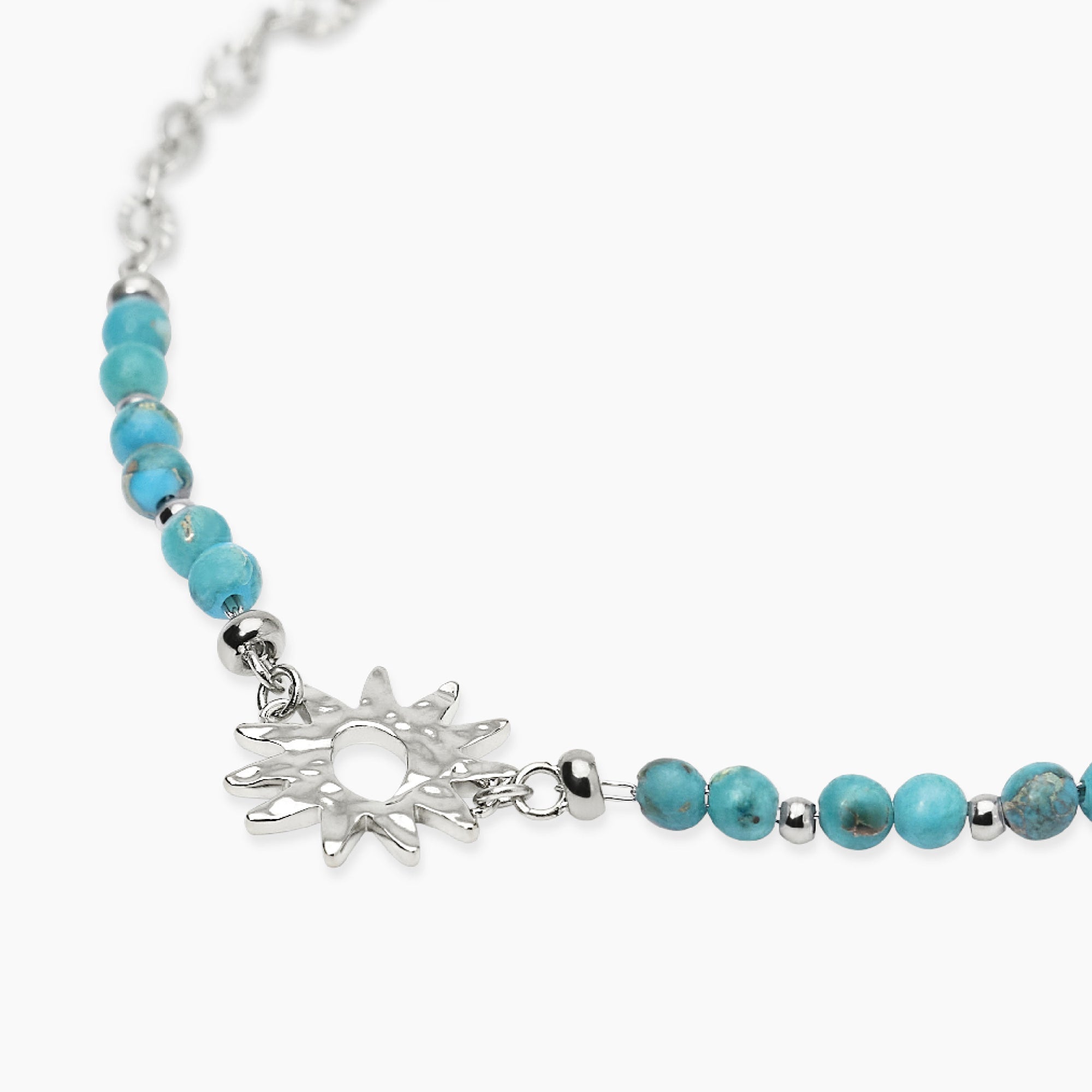 Bracciale con diaspro azzurro e sole