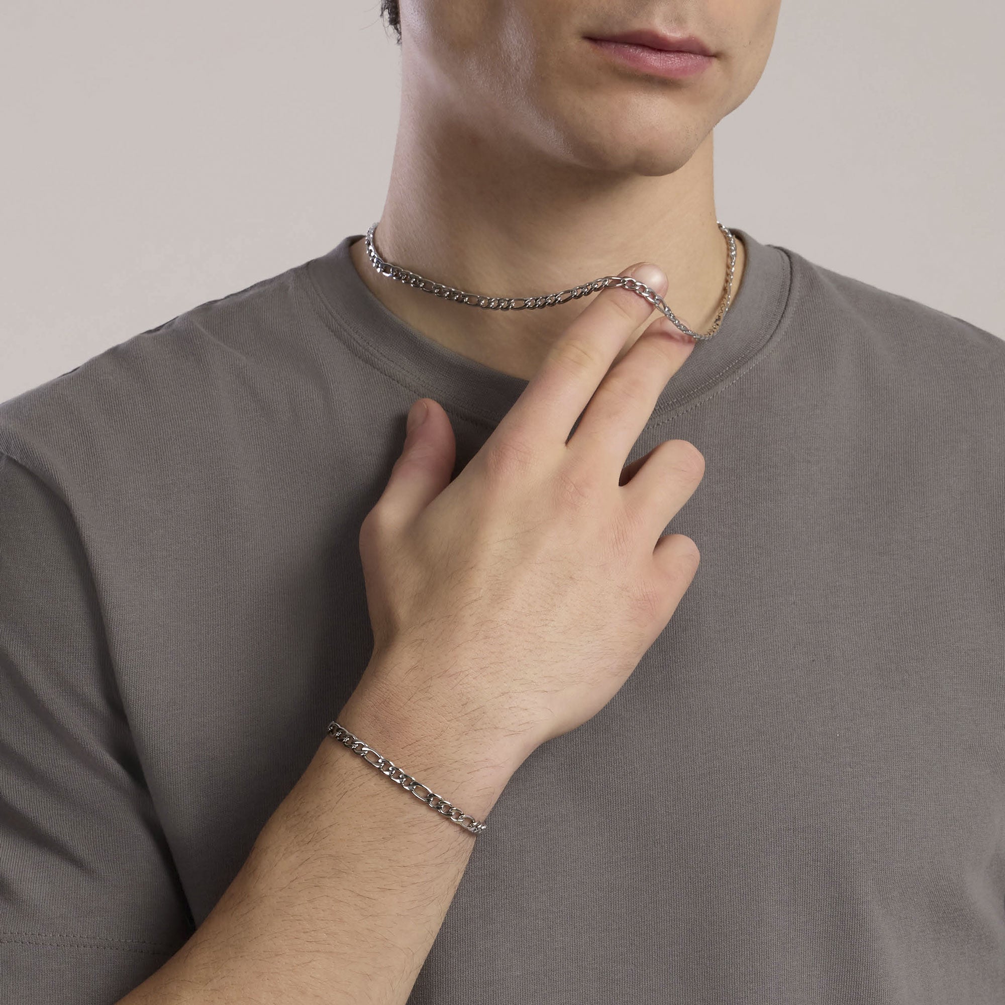 Collana uomo in acciaio con catena figaro