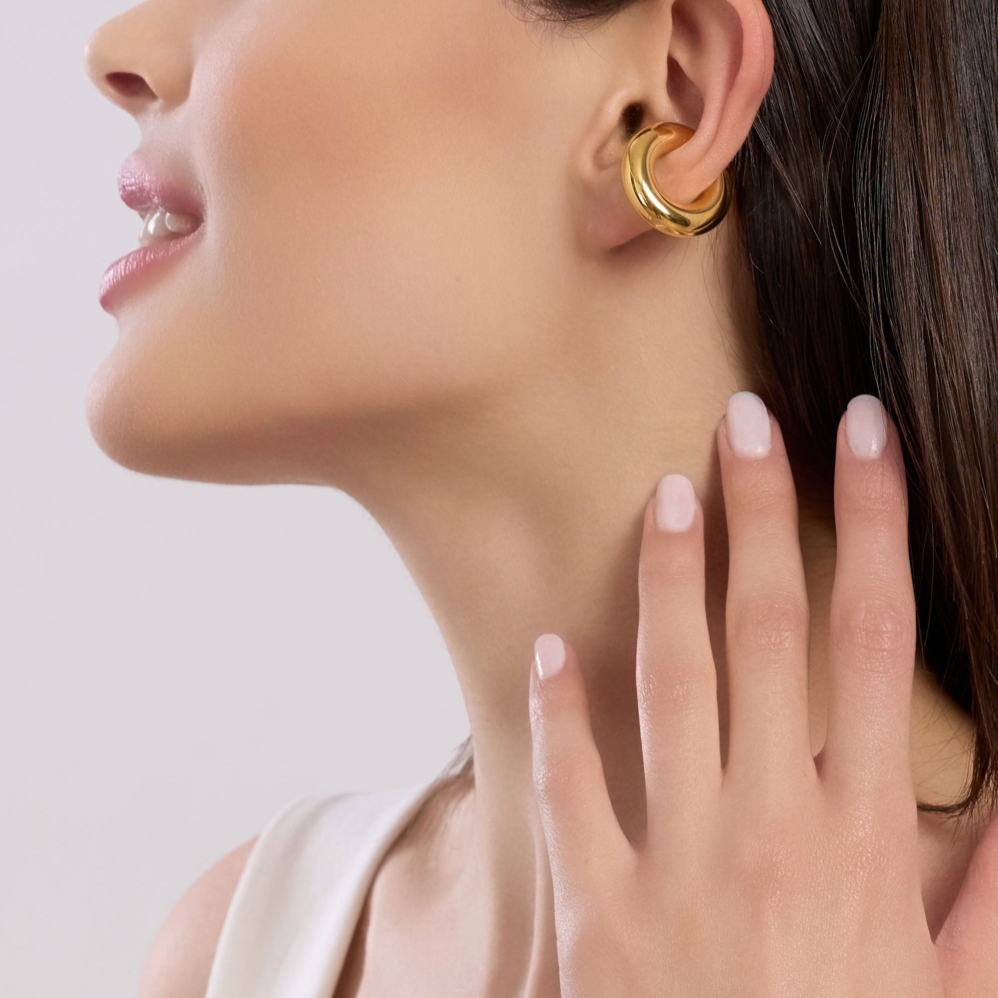 Orecchino ear cuff in acciaio dorato