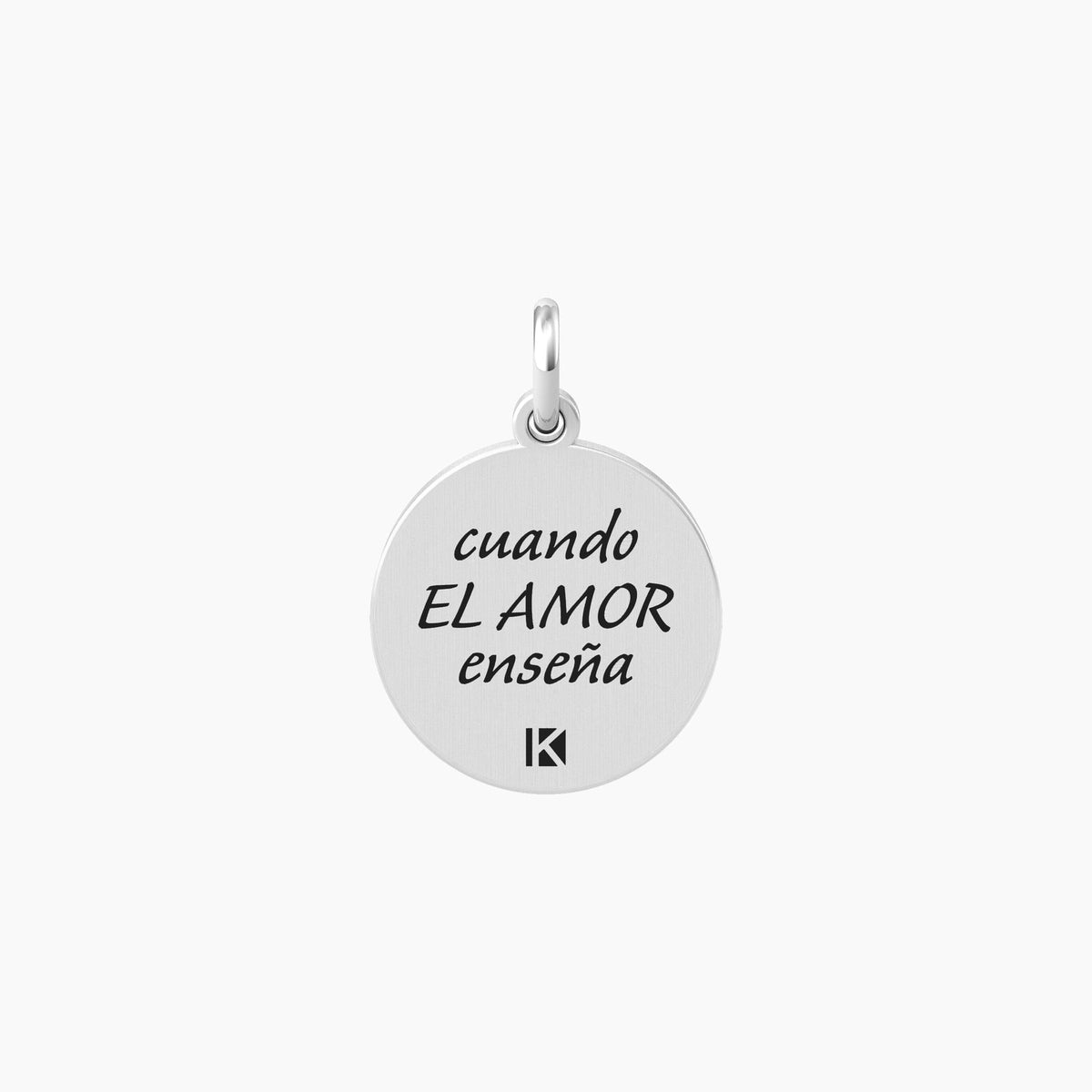 Ciondolo con frase L'amore insegna