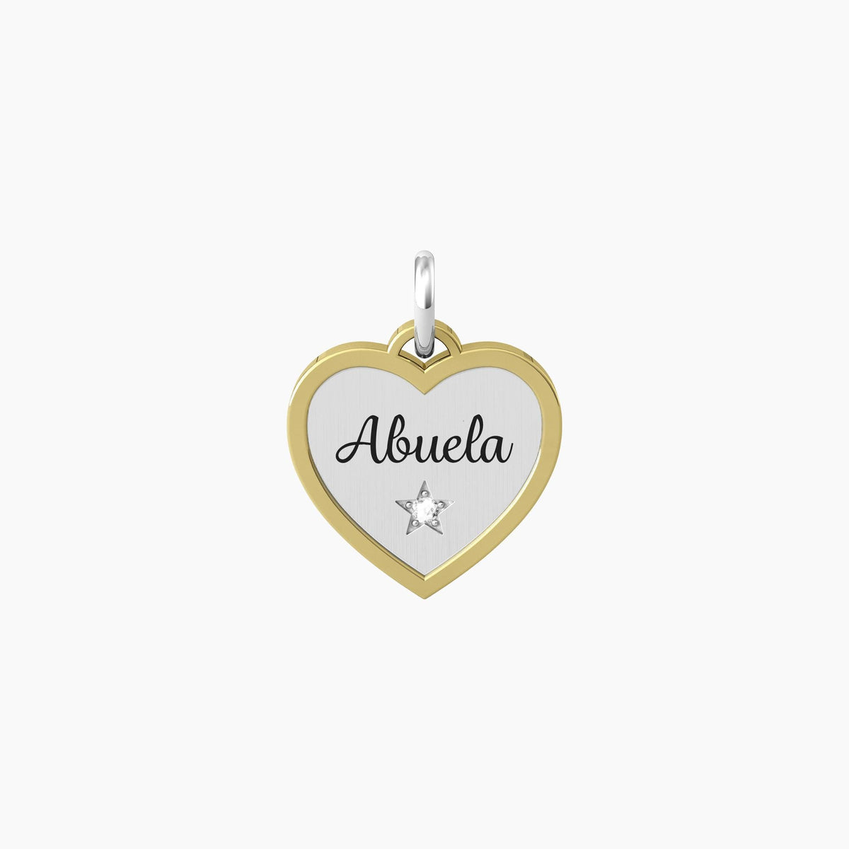 Ciondolo cuore con scritta Abuela e cristallo