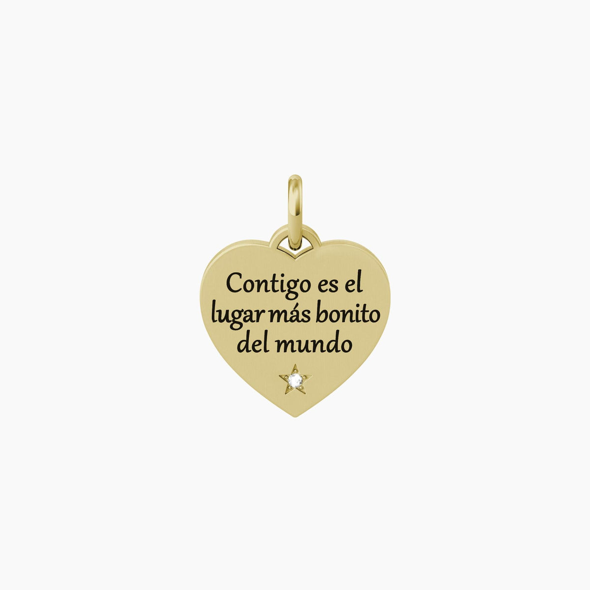 Ciondolo dorato cuore con scritta