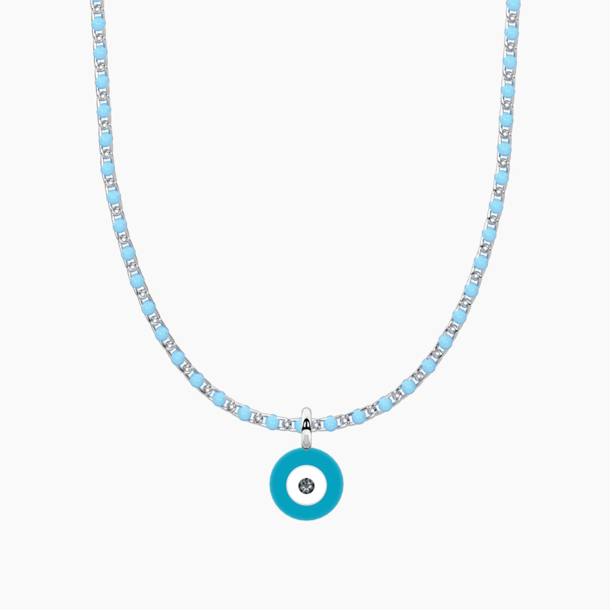 Collana POP CORN con ciondolo OCCHIO GRECO