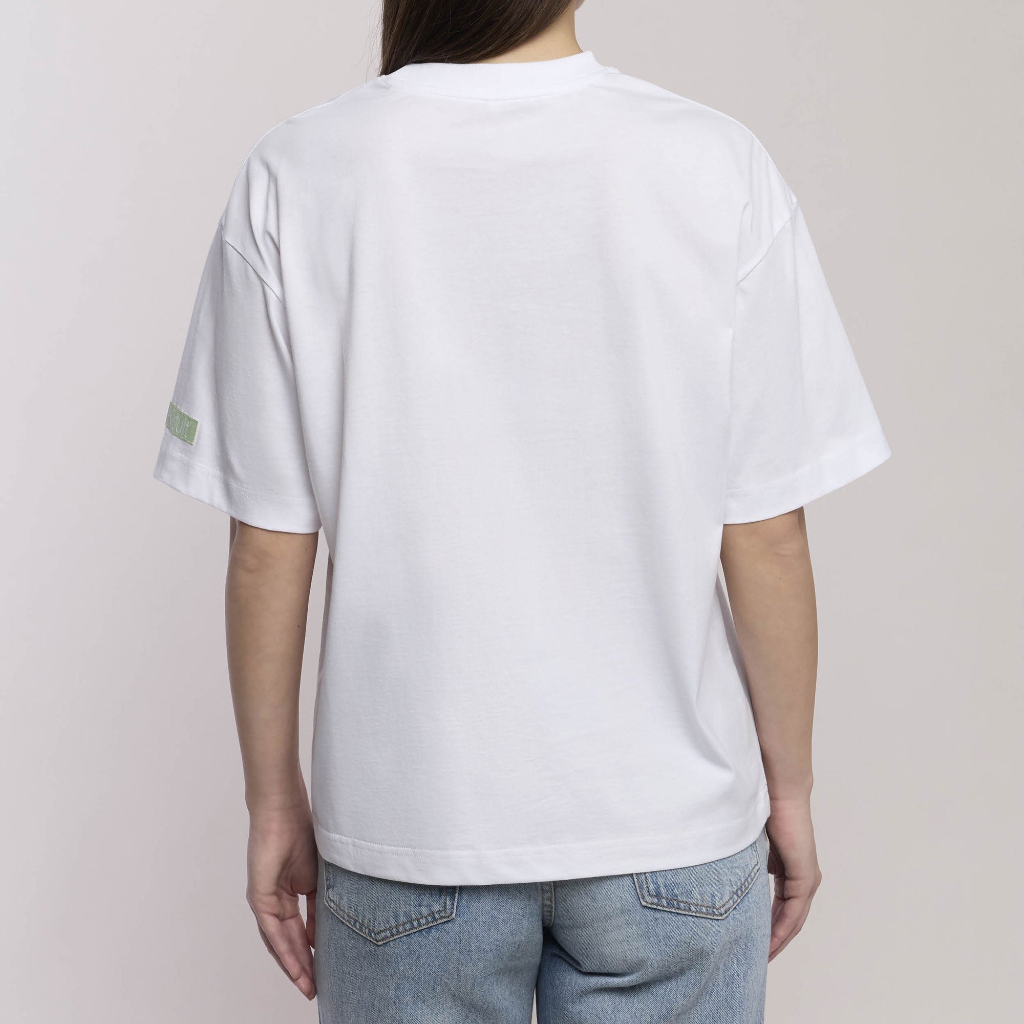 T-shirt oversize con frase "I feel good today"