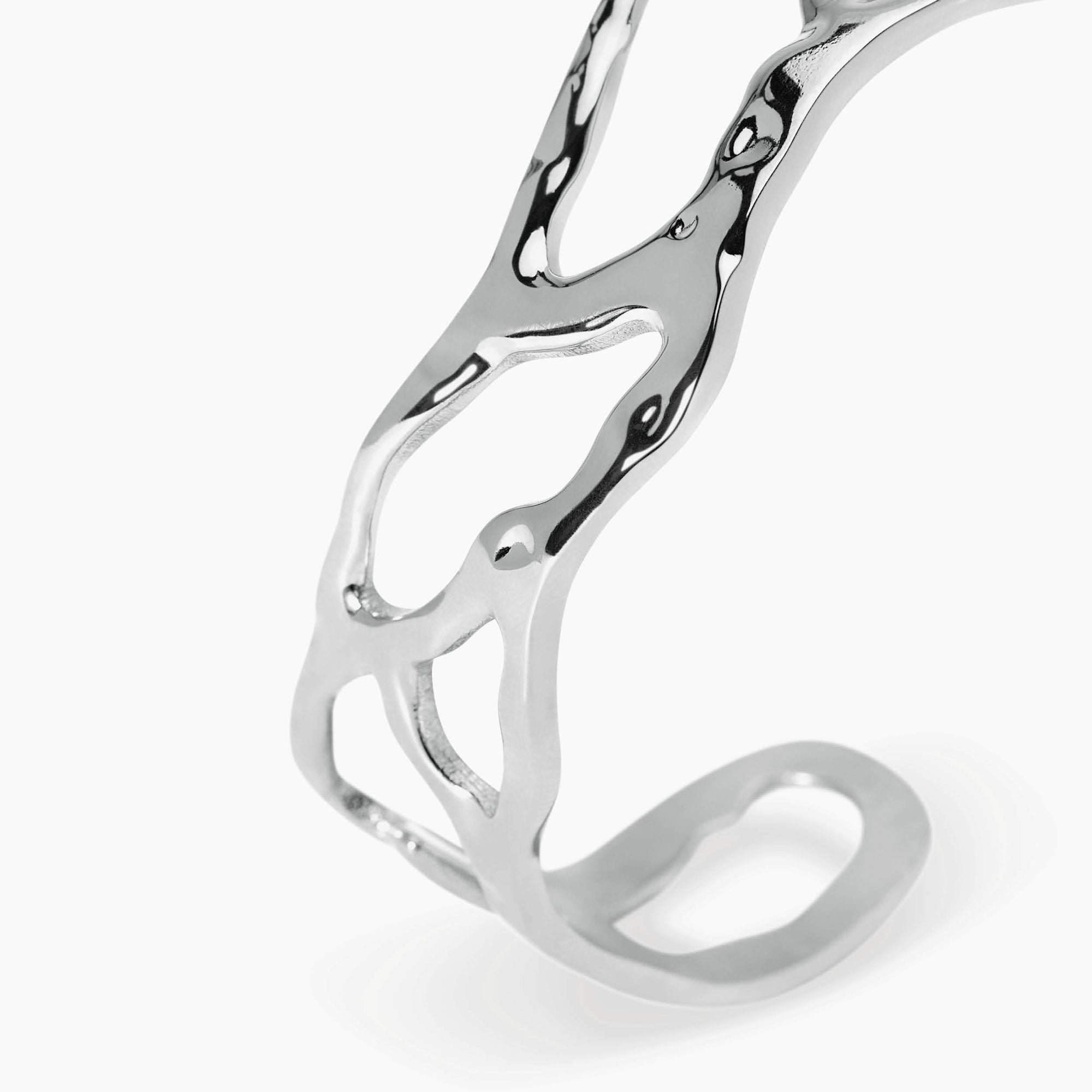 Hammered steel cuff bracelet