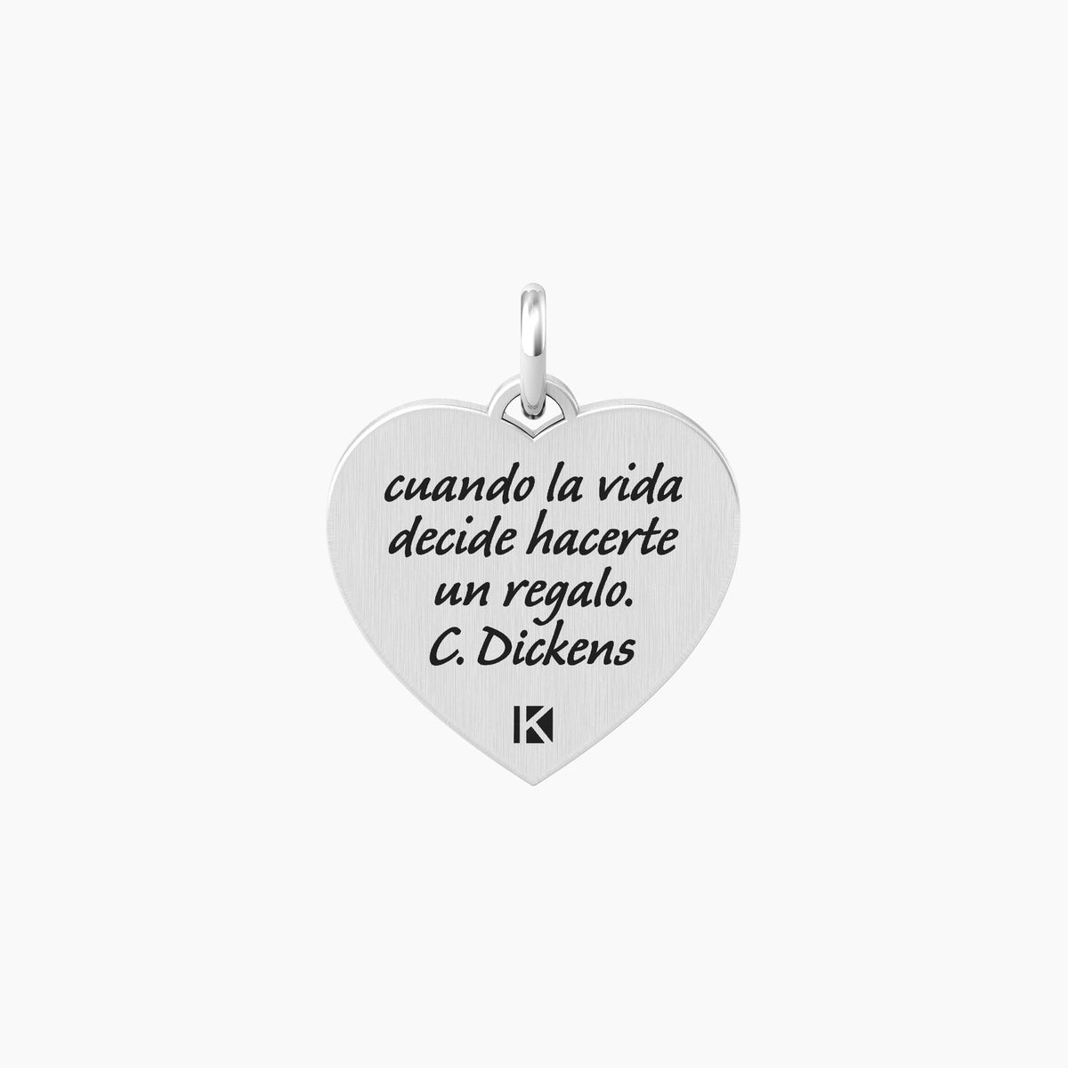 Ciondolo a forma di cuore con frase Dickens